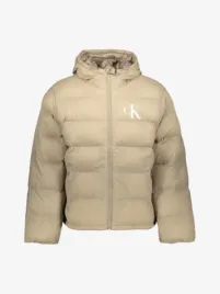 Calvin Klein Heren Winterjas Monogram Puffer Vintage Khaki
