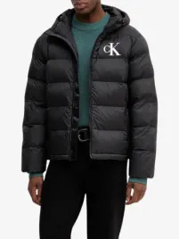 Calvin Klein Heren Winterjas Monogram Puffer Zwart