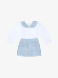 Deolinda Meisjes Set Tweed Blauw