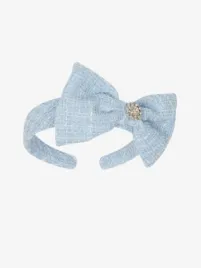 Deolinda Meisjes Haarband Tweed Blauw