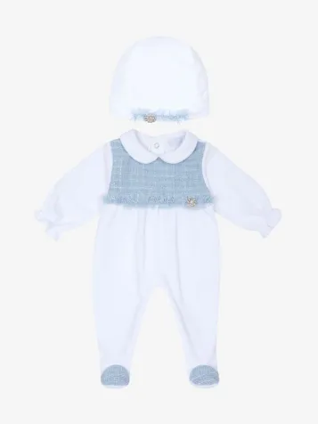 Meisjes Boxpakje Muts Tweed Blauw