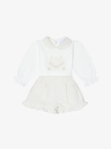 Meisjes Set Tweed Creme