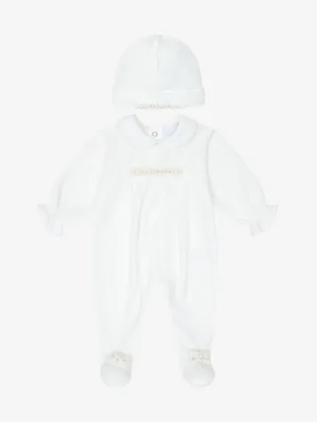 Meisjes Boxpakje Muts Tweed Creme