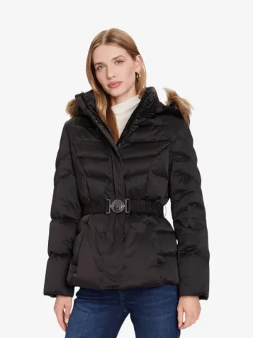 Dames Winterjas Marina Short Real Down Zwart