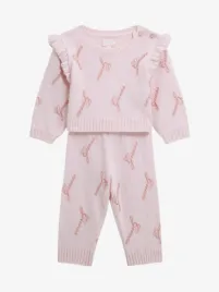 Guess Kids Meisjes Set Knit Allover Logo Pink