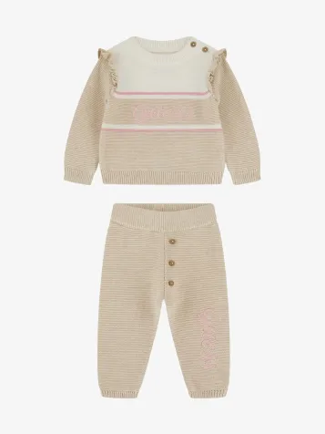 Meisjes Baby Set Knit Light Oatmeal Heathe