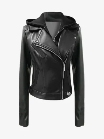 Meisjes Jacket Faux Leather Zwart