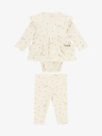 Meisjes Baby Set Hearts Grey