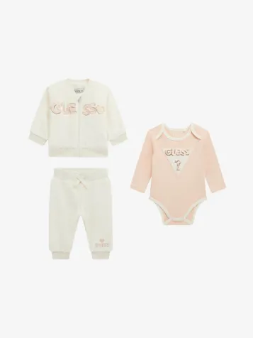 Meisjes Baby Joggingpak Driedelig Faux Fur Creme
