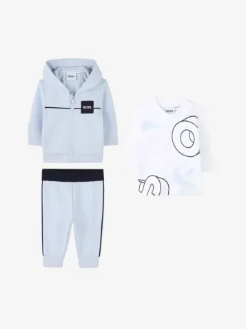 Jongens Baby Joggingpak Vest Longsleeve Licht Blauw