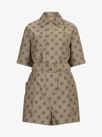 Dames Playsuit Maxime Beige Zwart