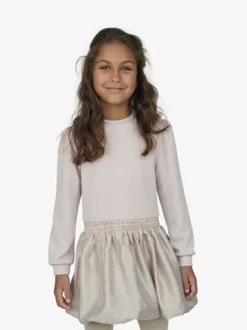 Meisjes Jurk Salloon Knit Glitter Cafe Au Lait