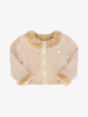 Meisjes Vest Orleany Fur-edged Cafe Au Lait