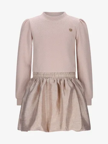 Meisjes Jurk Sabloon Knit Glitter Dress Cafe Au Lait