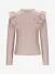 Le Chic Meisjes Longsleeve Nadya Knit Vibes Ruffle Cafe Au Lait