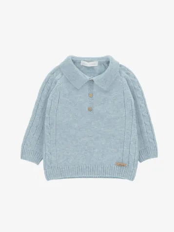Jongens Sweater Polo Knit Sheffield Blauw