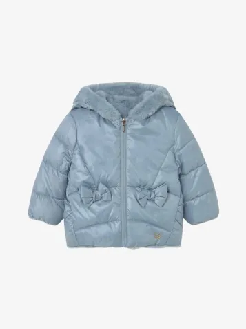 Meisjes Winterjas Reversible Faux Fur Blue Bell