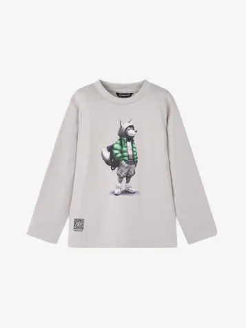 Jongens Shirt Wolf Smoke