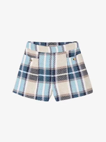 Meisjes Short Plaid Navy