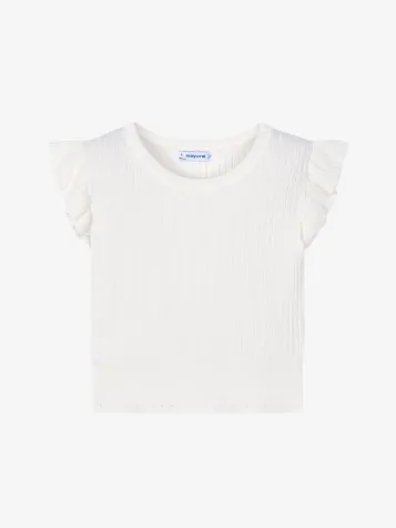 Meisjes Shirt Roezels Wit