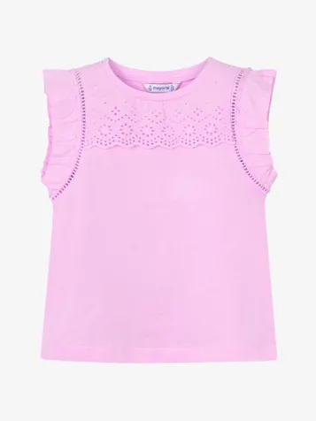 Meisjes Shirt Roezels Mauve
