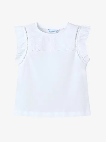 Meisjes Shirt Roezels Wit