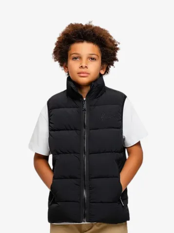 Jongens Bodywarmer Matt Crinkle Padded Zwart
