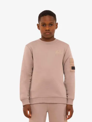 Jongens Sweater Nylon Pocket Grey Brown