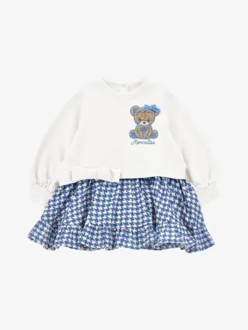 Meisjes Baby Jurk Teddy Ruit Panna Celeste