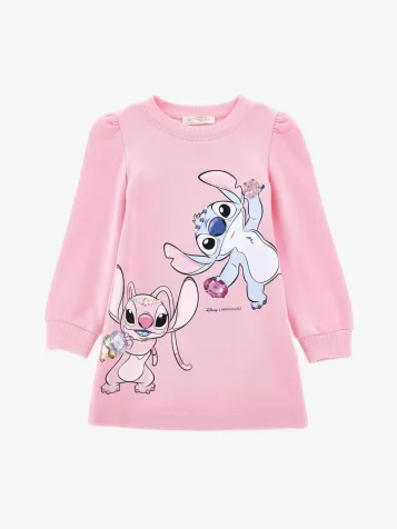 Meisjes Jurk Sweatdress Stitch Rosa Fairytale