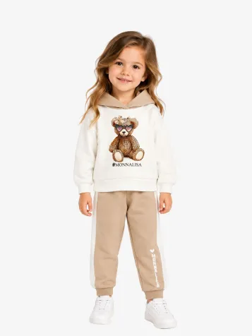 Meisjes Joggingpak Hoodie Panna Ecru