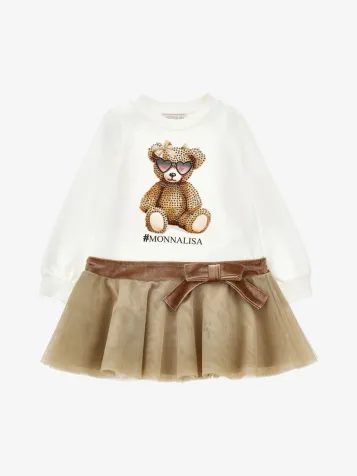 Meisjes Jurk Tulle Teddy Panna Ecru
