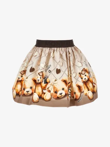 Meisjes Rok Teddy Panna Marrone