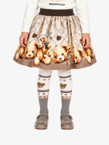 Meisjes Rok Teddy Panna Marrone