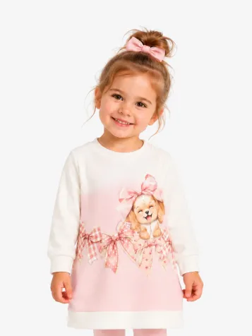 Meisjes Baby Jurk Sweatdress Puppy Panna Fairytale