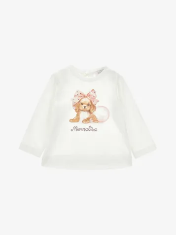 Meisjes Baby Longsleeve Puppy Panna