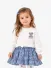 Monnalisa Meisjes Baby Jurk Teddy Ruit Panna Celeste
