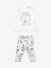 Monnalisa Meisjes Baby Set Legging Bloemen Ecru Celeste
