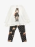 Monnalisa Meisjes Set Legging Maxi T-shirt Teddy Panna Nero