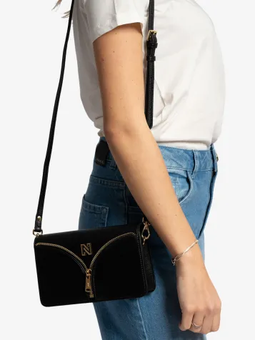 Dames Tas Daxing Zipper Shoulderbag Zwart