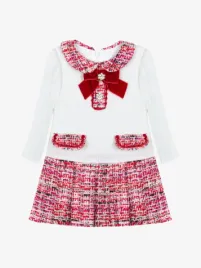 Patachou Meisjes Jurk Mini Girl Party Royal Red Tweed
