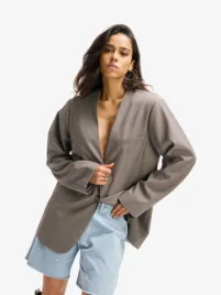 Refined Department Dames Blazer Mea Collarless Antra