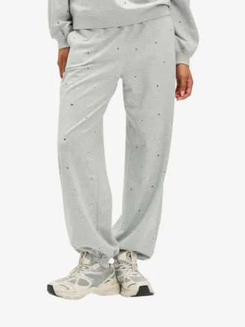 Dames Joggingbroek Jazz  Oversized Studs Grey Melange