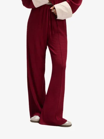 Dames Broek Mara Relaxed Wide Bordeaux
