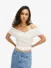Refined Department Dames Top Elma Cross Short Sleeve Wit