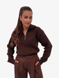 Reinders Dames Trui Pia Sequins Chesnut Chocolate