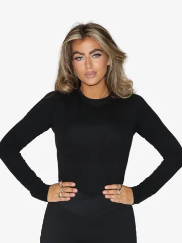 Dames Longsleeve Soft Cotton Zwart 