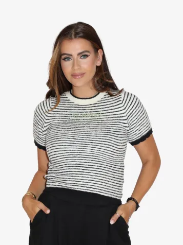 Dames Top Selena Stripes Zwart