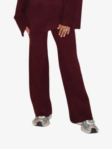 Dames Broek Winnie Wool Maroon