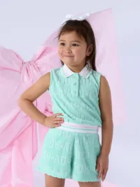 Adee Meisjes Set Short Romi Badstof Miami Mint